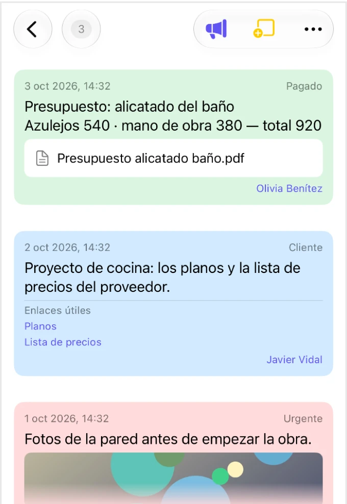 Kinnavo: Notas adhesivas para el trabajo