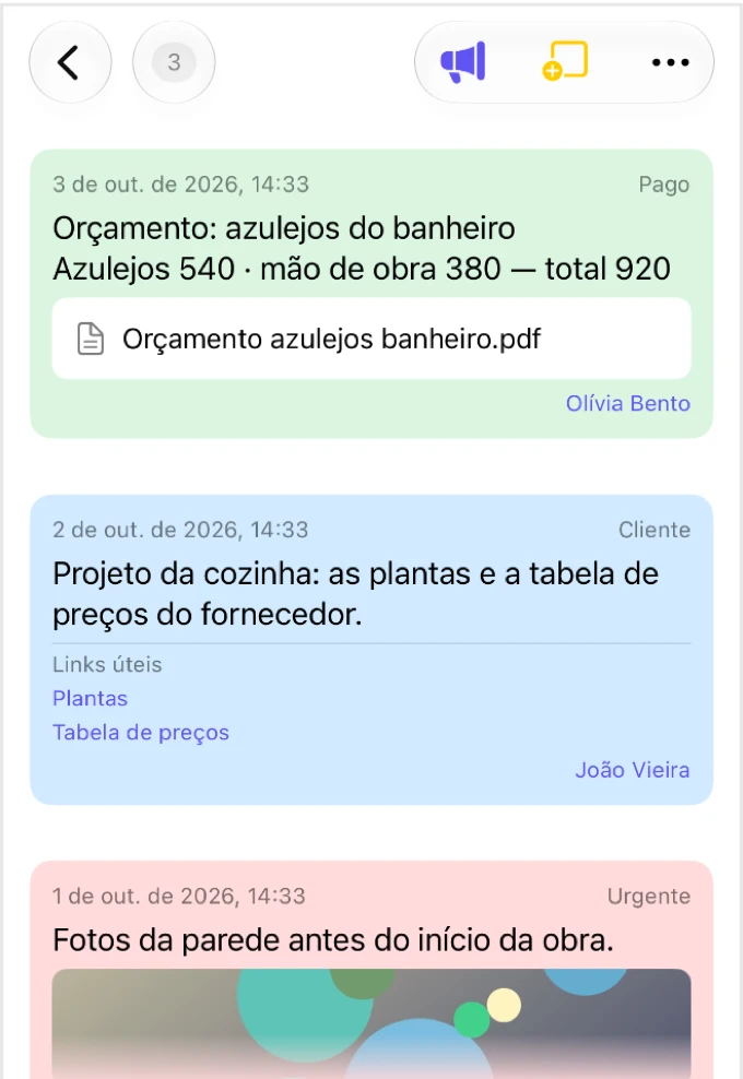 Kinnavo: Notas adesivas para o trabalho